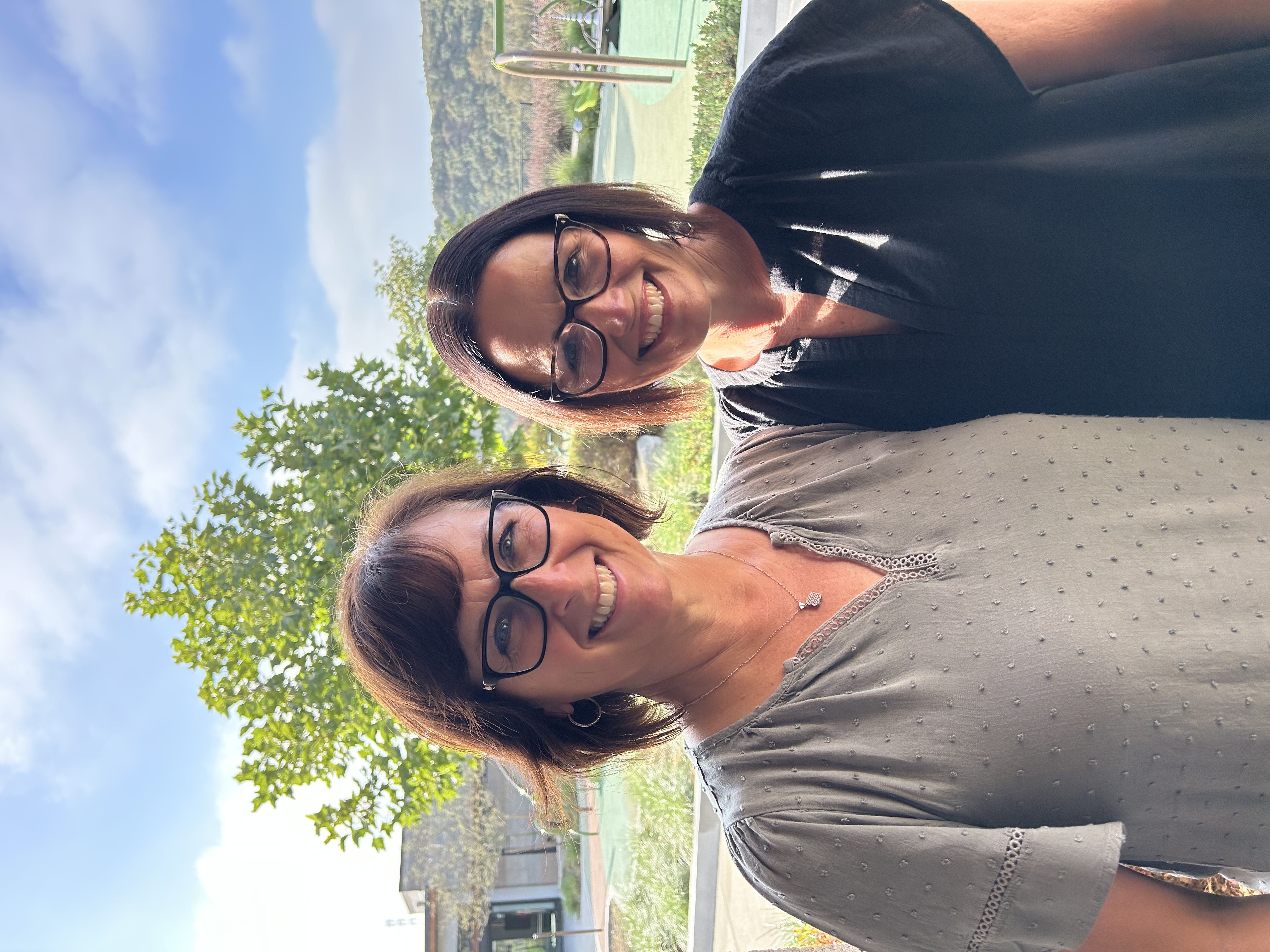 Picture of Sandy Johnson and Audrey Schengel smiling 